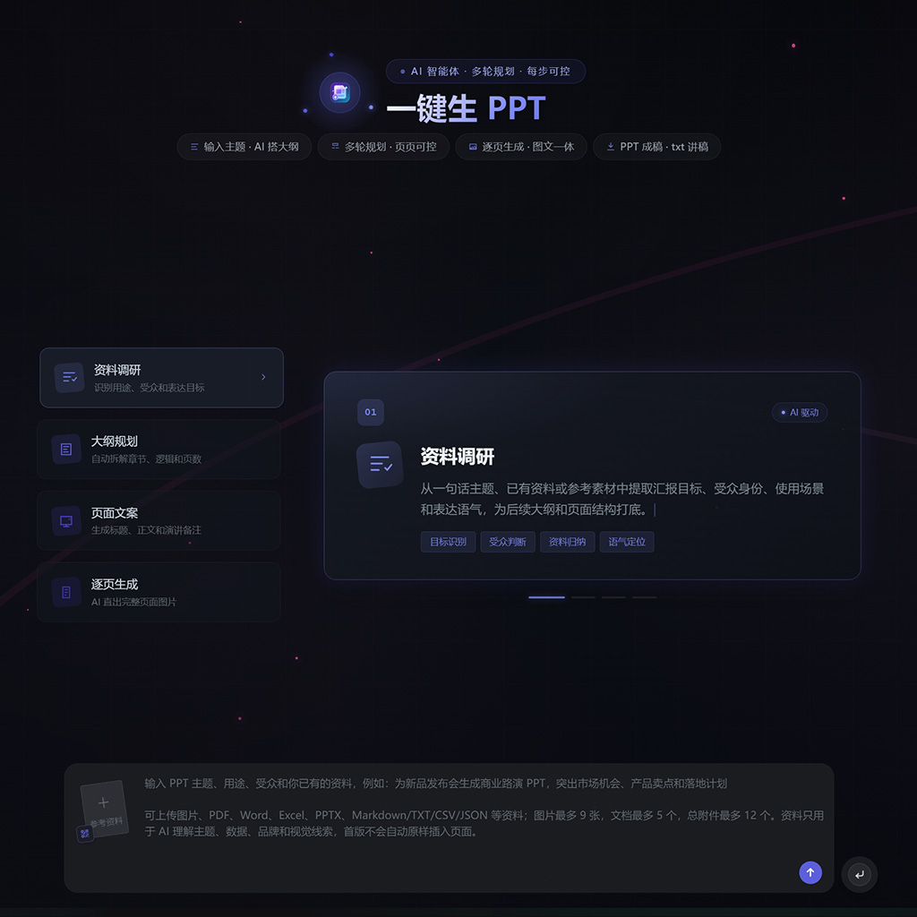 一键生成PPT与演示文档设计